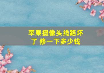 苹果摄像头线路坏了 修一下多少钱